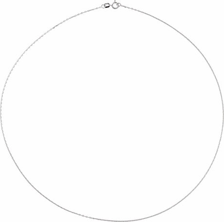 14K White Gold 1 mm Diamond-Cut Anchor 16" Chain