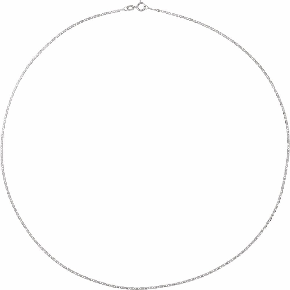 14K White 1.3 mm Mirror 18" Chain