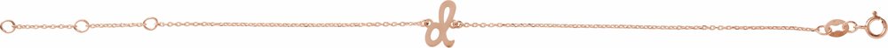 14K Rose Initial D 6 1/2-7 1/2" Bracelet