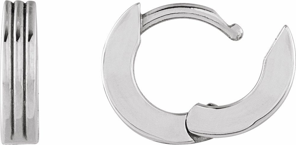 Platinum Hinged 10 mm Huggie Hoop Earrings