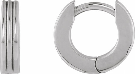 Platinum Hinged 10 mm Huggie Hoop Earrings