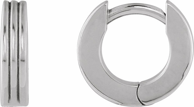 Platinum Hinged 10 mm Huggie Hoop Earrings
