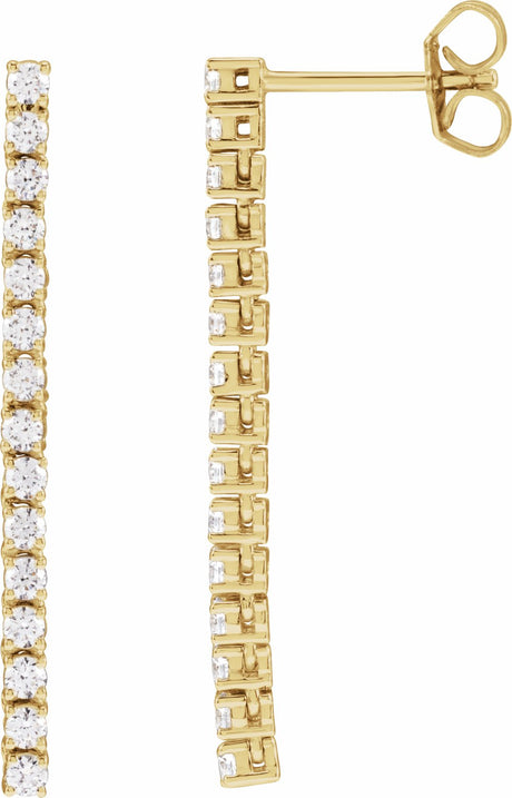 14K Yellow Gold 3/4 CTW Lab-Grown Diamond Earrings