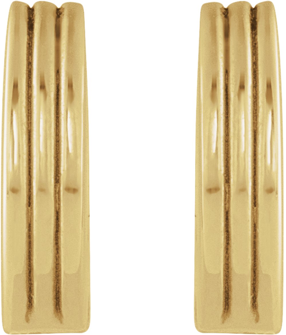 14K Yellow Gold Hinged 10 mm Huggie Hoop Earrings
