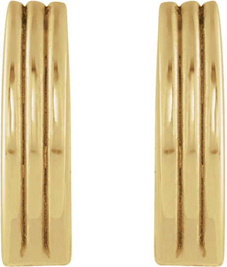 14K Yellow Gold Hinged 10 mm Huggie Hoop Earrings