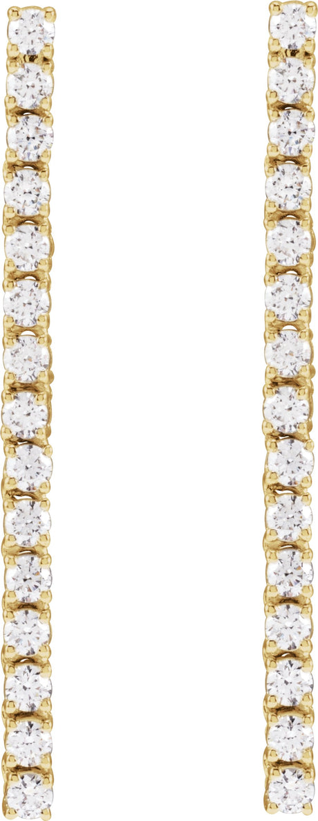 14K Yellow Gold 3/4 CTW Natural Diamond Earrings