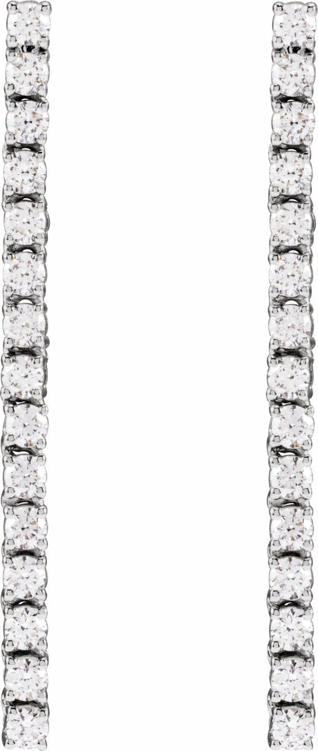 14K White Gold 3/4 CTW Lab-Grown Diamond Earrings