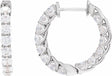 14K White 2 1/5 CTW Natural Diamond Inside-Outside Hoop Earrings