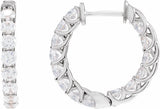 14K White Gold 2 1/5 CTW Natural Diamond Inside-Outside 19.7 mm Hoop Earrings