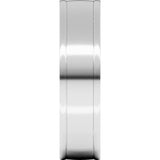 14K White Gold 6 mm Round-Edge Grooved Comfort-Fit Half Round Band Size 9