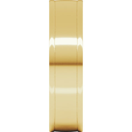 14K Yellow 6 mm Round-Edge Grooved Comfort-Fit Half Round Band