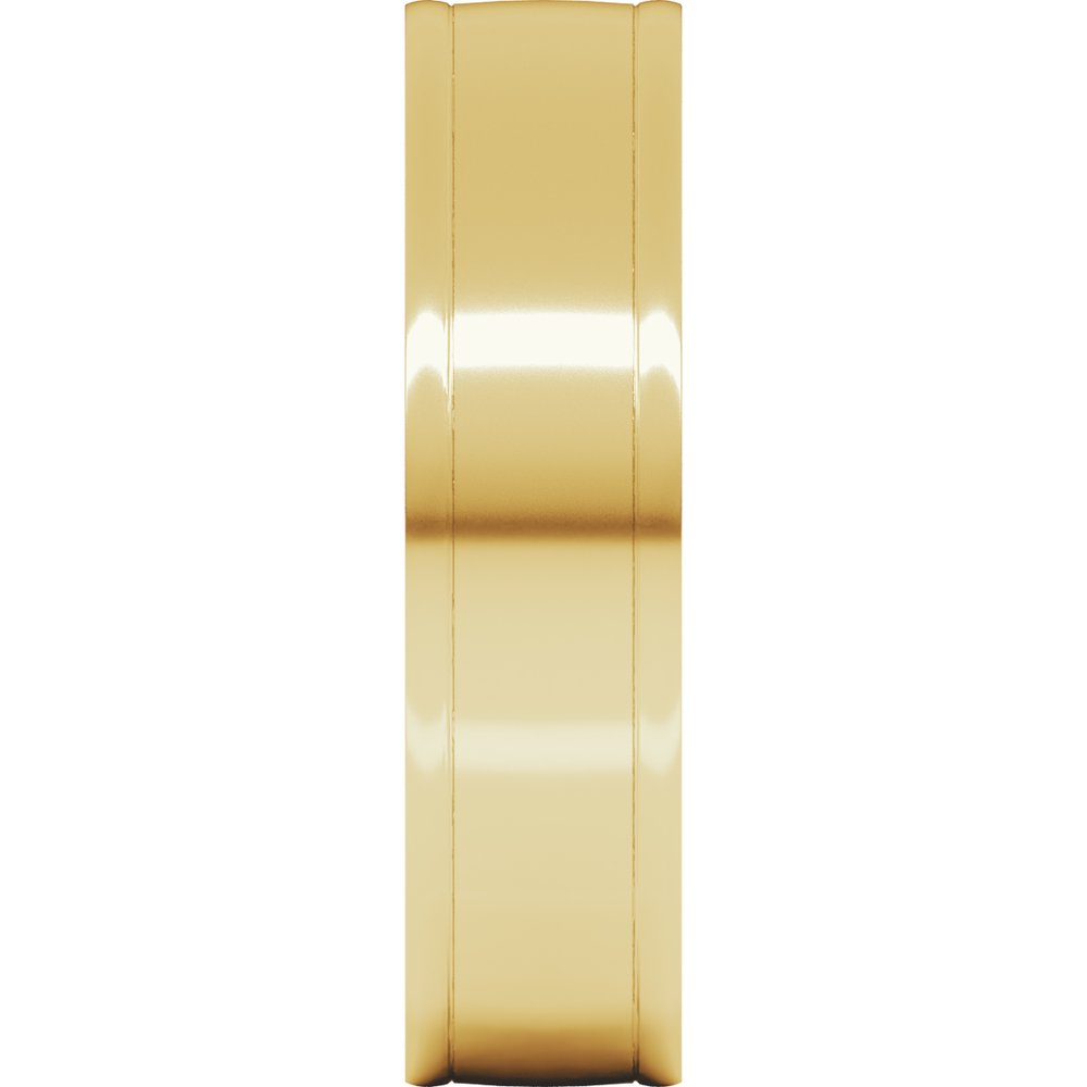 18K Yellow 6 mm Round-Edge Grooved Comfort-Fit Half Round Band