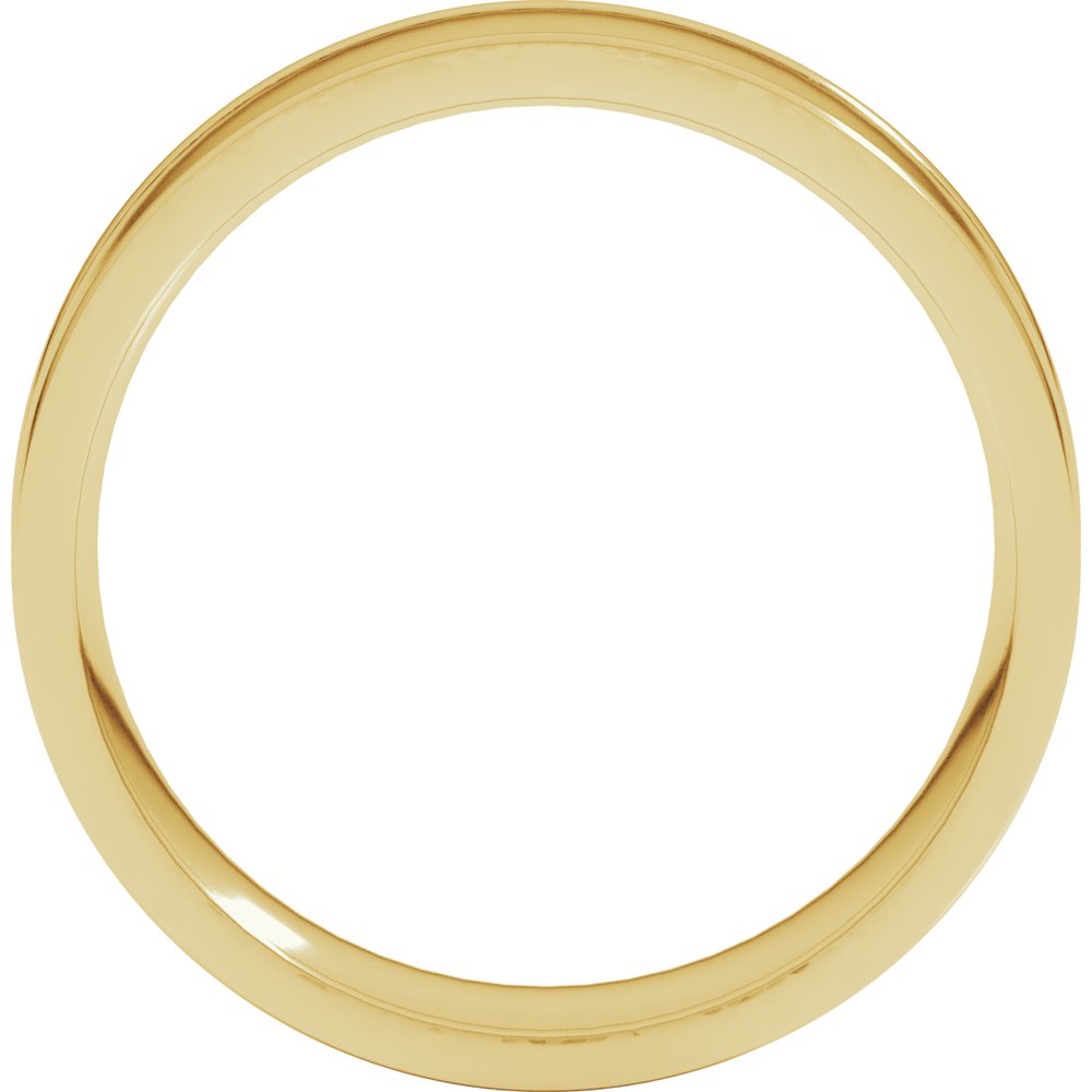 14K Yellow Gold 6 mm Round-Edge Grooved Comfort-Fit Half Round Band Size 10