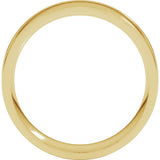 14K Yellow Gold 6 mm Round-Edge Grooved Comfort-Fit Half Round Band Size 10