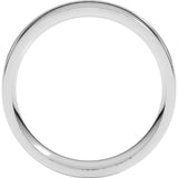 14K White Gold 6 mm Round-Edge Grooved Comfort-Fit Half Round Band Size 9