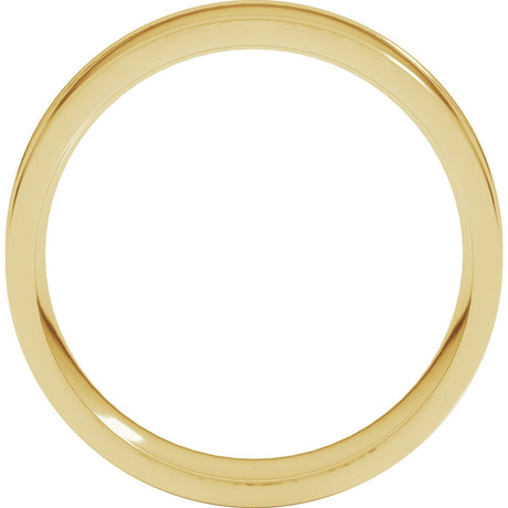 18K Yellow 6 mm Round-Edge Grooved Comfort-Fit Half Round Band