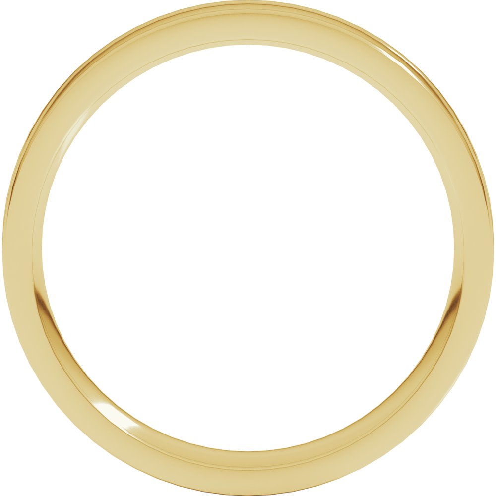 14K Yellow Gold 4 mm Round-Edge Grooved Comfort-Fit Half Round Band Size 6.5