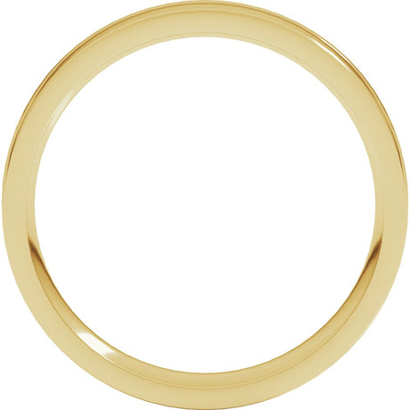 14K Yellow Gold 4 mm Round-Edge Grooved Comfort-Fit Half Round Band Size 6.5