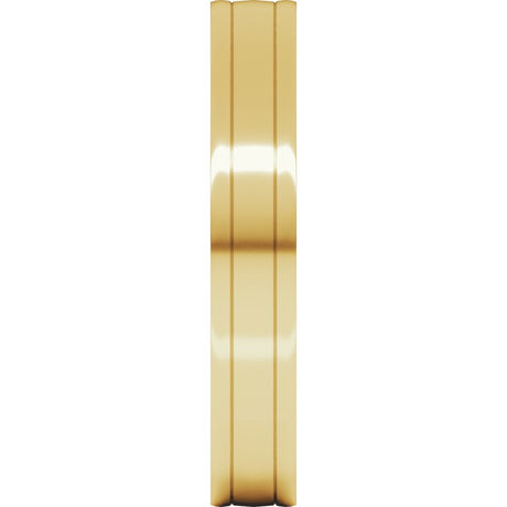 14K Yellow Gold 4 mm Round-Edge Grooved Comfort-Fit Half Round Band Size 6.5
