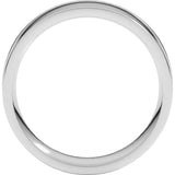 14K White Gold 7 mm Round-Edge Grooved Comfort-Fit Half Round Band Size 11