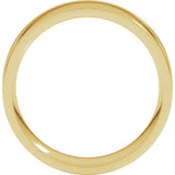 18K Yellow 7 mm Round-Edge Grooved Comfort-Fit Half Round Band Size 10