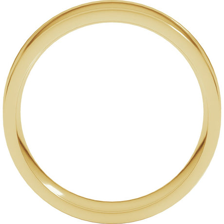 14K Yellow Gold 7 mm Round-Edge Grooved Comfort-Fit Half Round Band Size 8