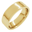 14K Yellow Gold 7 mm Round-Edge Grooved Comfort-Fit Half Round Band Size 8