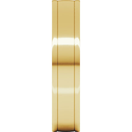 10K Yellow Gold 5 mm Round-Edge Grooved Comfort-Fit Half Round Band Size 9