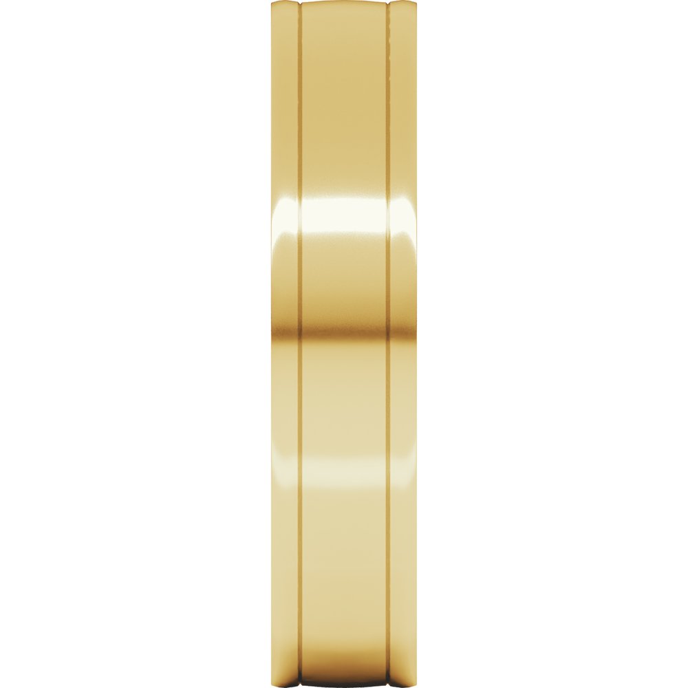 10K Yellow Gold 5 mm Round-Edge Grooved Comfort-Fit Half Round Band Size 9