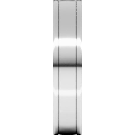 14K White 5 mm Round-Edge Grooved Comfort-Fit Half Round Band Size 9