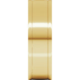 14K Yellow Gold 7 mm Round-Edge Grooved Comfort-Fit Half Round Band Size 8