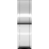 14K White Gold 7 mm Round-Edge Grooved Comfort-Fit Half Round Band Size 11