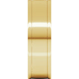 14K Yellow 7 mm Round-Edge Grooved Comfort-Fit Half Round Band Size 10.5