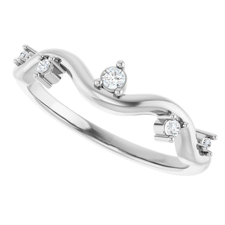 14K White .07 CTW Natural Diamond Ring
