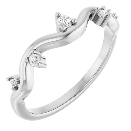 14K White .07 CTW Natural Diamond Ring