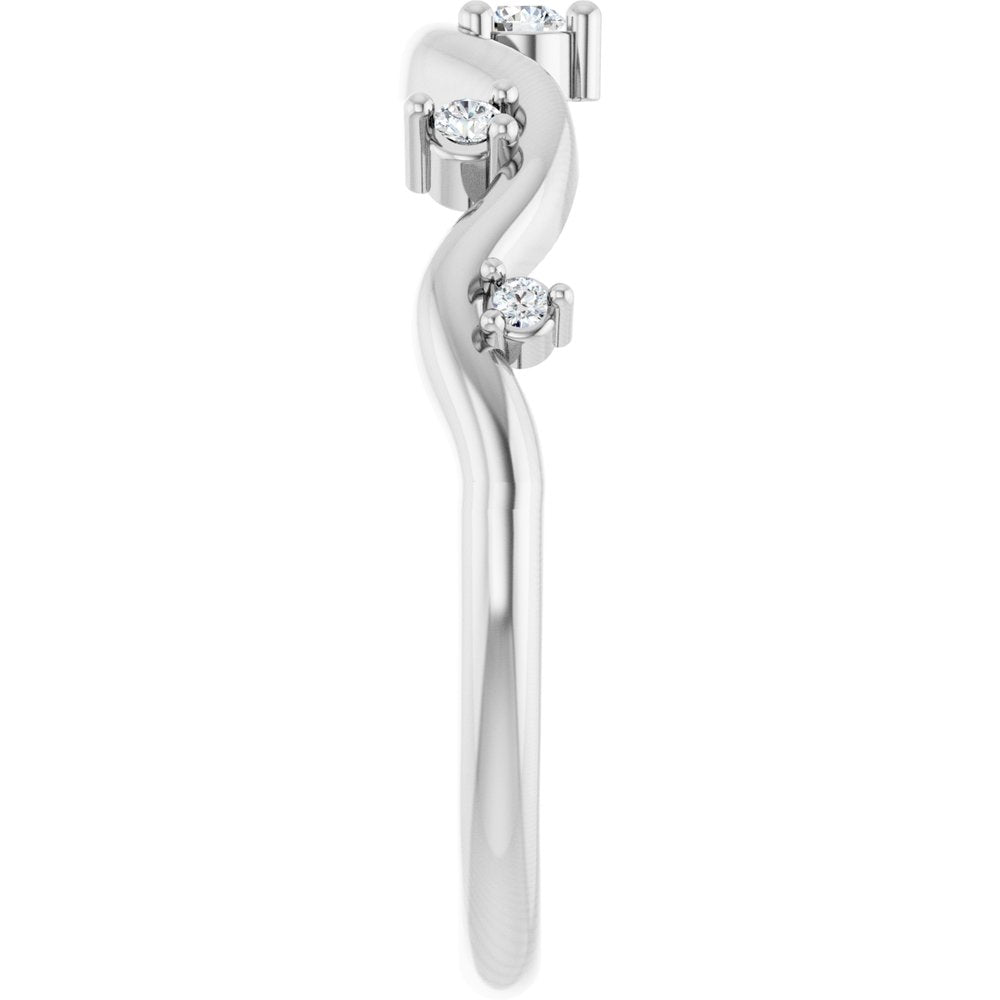 14K White Gold .07 CTW Natural Diamond Ring