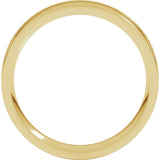 10K Yellow Gold 5 mm Round-Edge Grooved Comfort-Fit Half Round Band Size 9