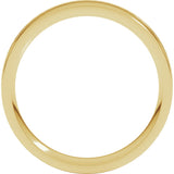 14K Yellow 5 mm Round-Edge Grooved Comfort-Fit Half Round Band