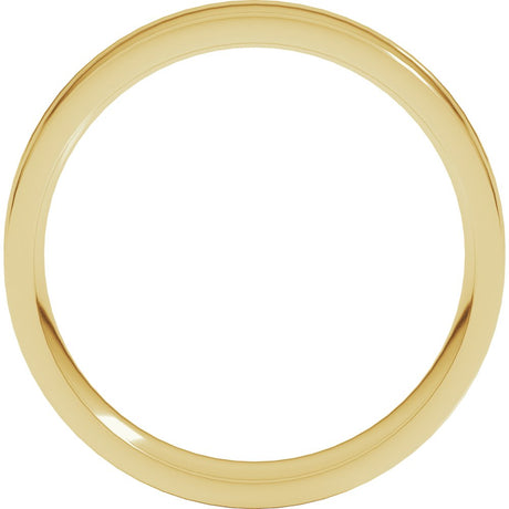 10K Yellow Gold 5 mm Round-Edge Grooved Comfort-Fit Half Round Band Size 9