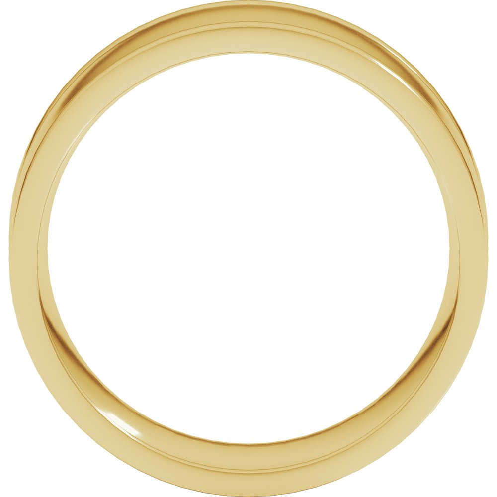 14K Yellow 9 mm Round-Edge Grooved Comfort-Fit Half Round Band Size 6.5