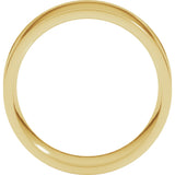 14K Yellow 9 mm Round-Edge Grooved Comfort-Fit Half Round Band Size 6.5