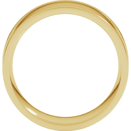 14K Yellow 9 mm Round-Edge Grooved Comfort-Fit Half Round Band Size 6.5