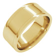 14K Yellow 9 mm Round-Edge Grooved Comfort-Fit Half Round Band Size 6.5