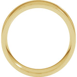 14K Yellow Gold 8 mm Round-Edge Grooved Comfort-Fit Half Round Band Size 10