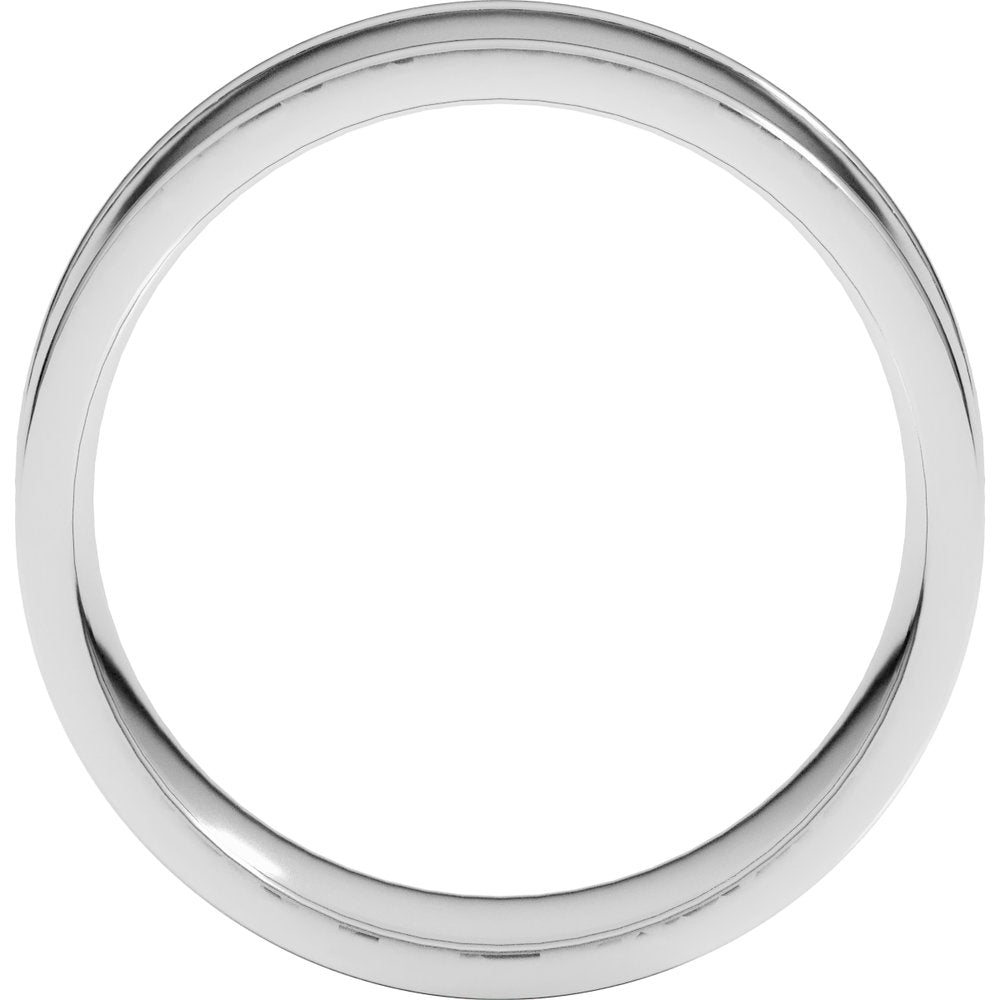 Sterling Silver 8 mm Round-Edge Grooved Comfort-Fit Half Round Band Size 9