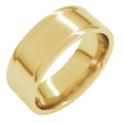 14K Yellow Gold 8 mm Round-Edge Grooved Comfort-Fit Half Round Band Size 10