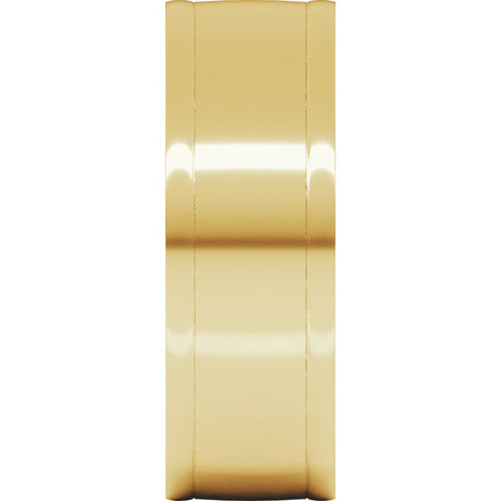 14K Yellow Gold 8 mm Round-Edge Grooved Comfort-Fit Half Round Band Size 10