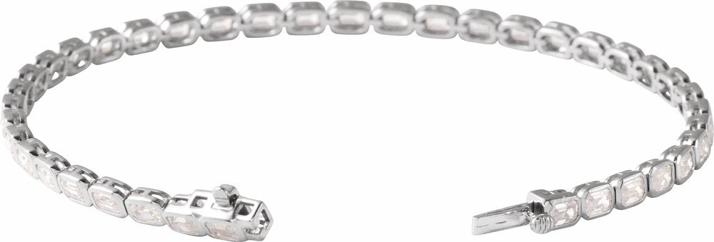 14K White 6 1/4 CTW Lab-Grown Diamond Line 7" Bracelet