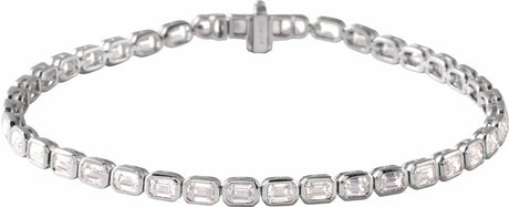 Sterling Silver 6 CTW Lab-Grown Diamond Line 7" Bracelet