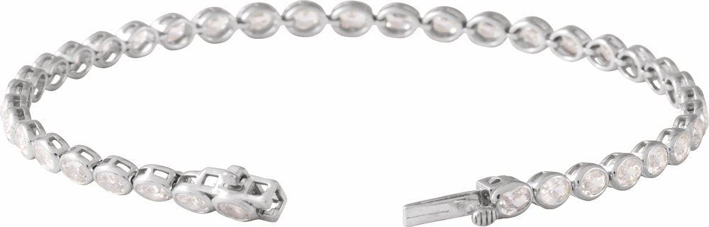 Sterling Silver 4 CTW Lab-Grown Diamond Line 7" Bracelet